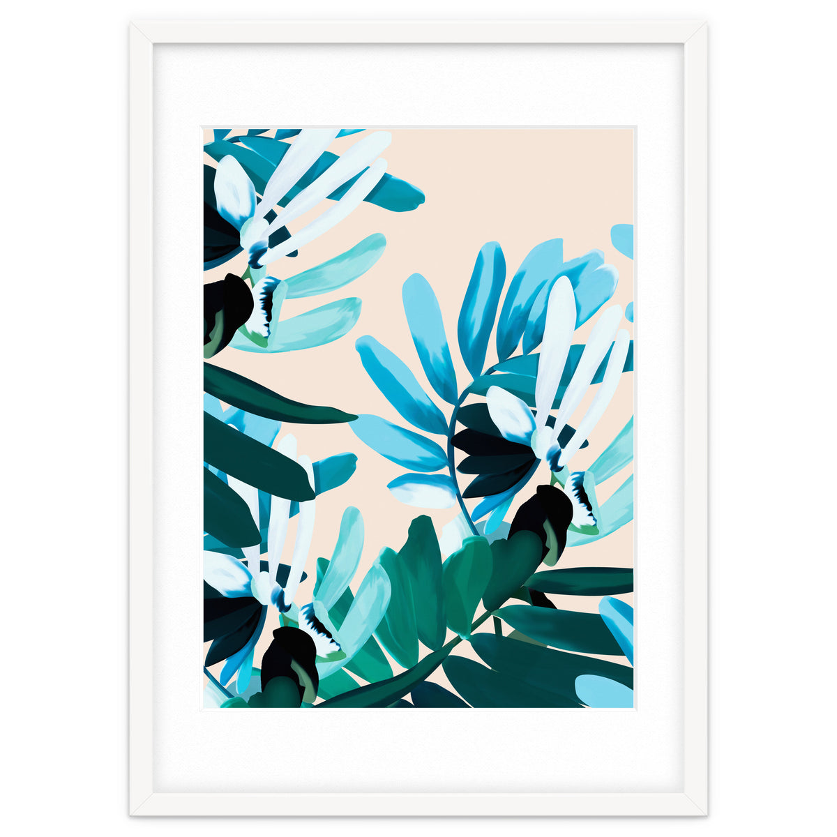 Large bluish botanical leaves