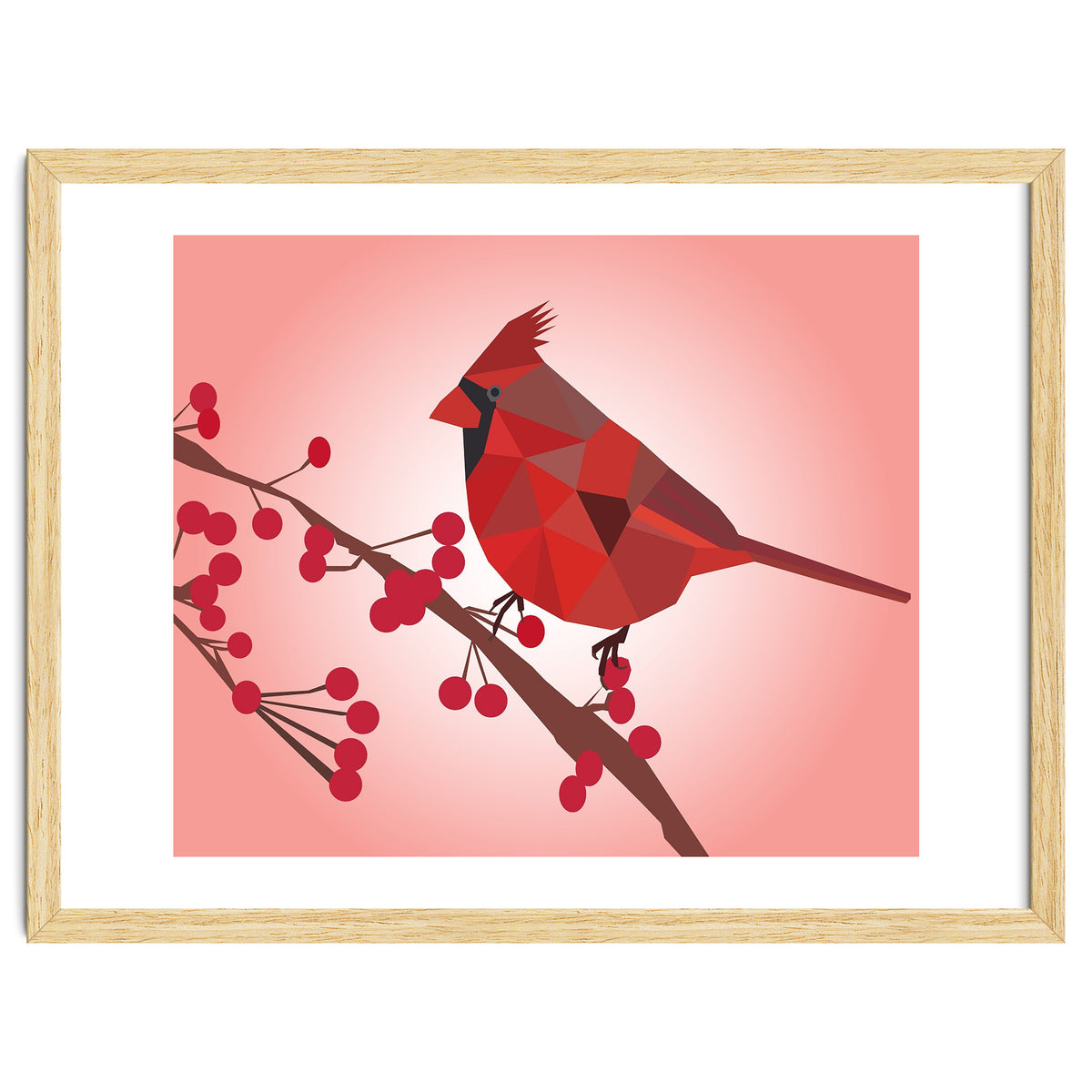 Northern Cardinal Bird Low Poly Art