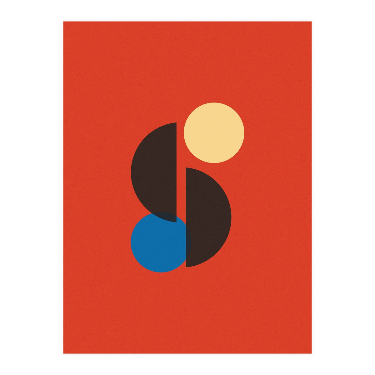 Mid Century Geometric Simple Art Print (Print Only)