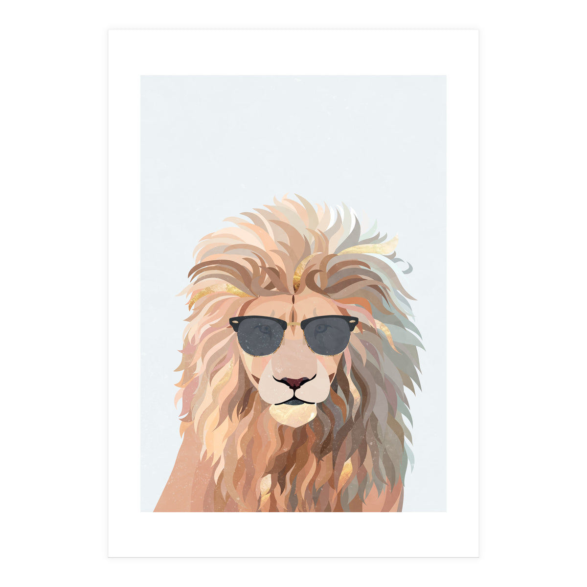 Lion Portrait earing sunglasses (Print Only)