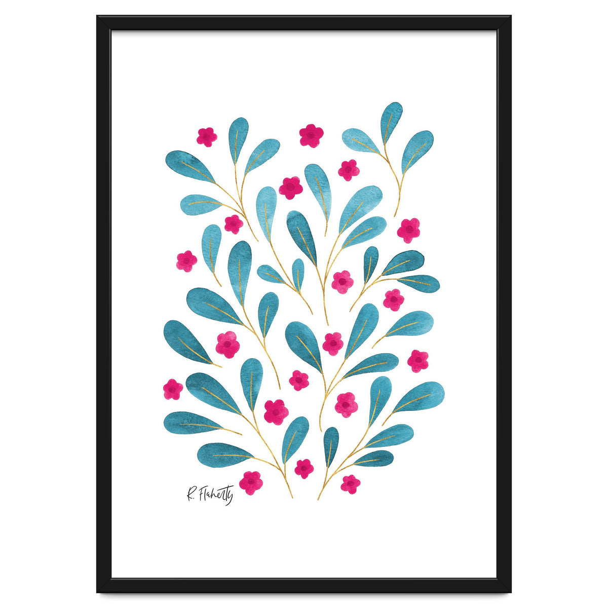 Springtime Floral | Teal and Pink