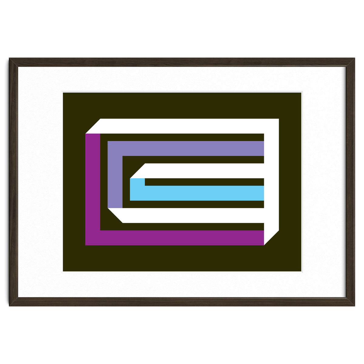 Geometric Shapes No. 35 -  brown, blue & lilac