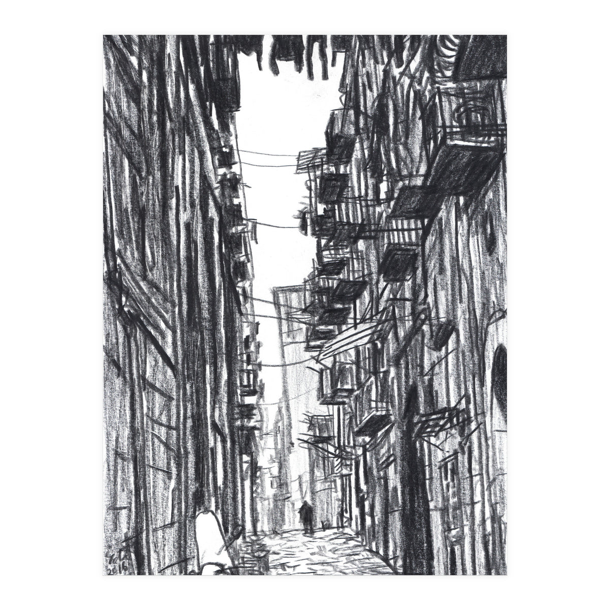 Napoli's Narrow Street (Print Only)