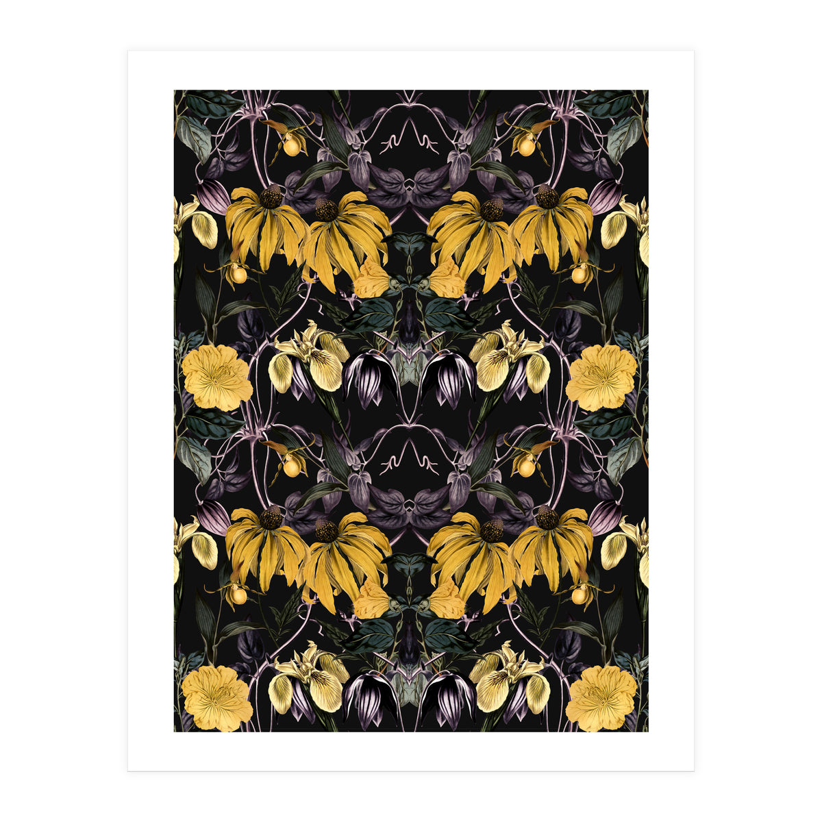 Nocturnal botanical garden kaleidoscope (Print Only)