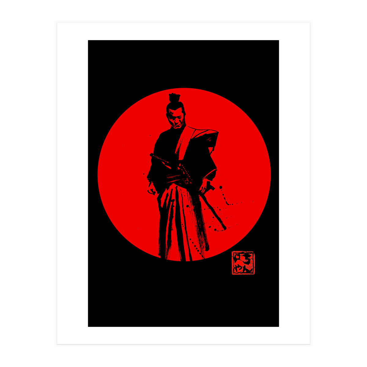 Samurai In Red Sun (Print Only)