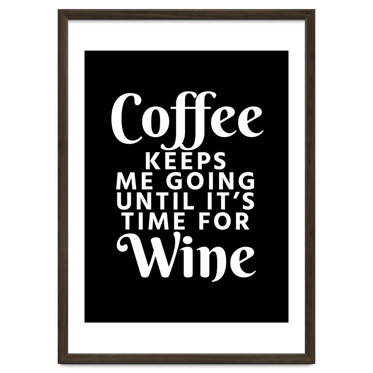 Coffee Keeps Me Going Until It's Time For Wine Black