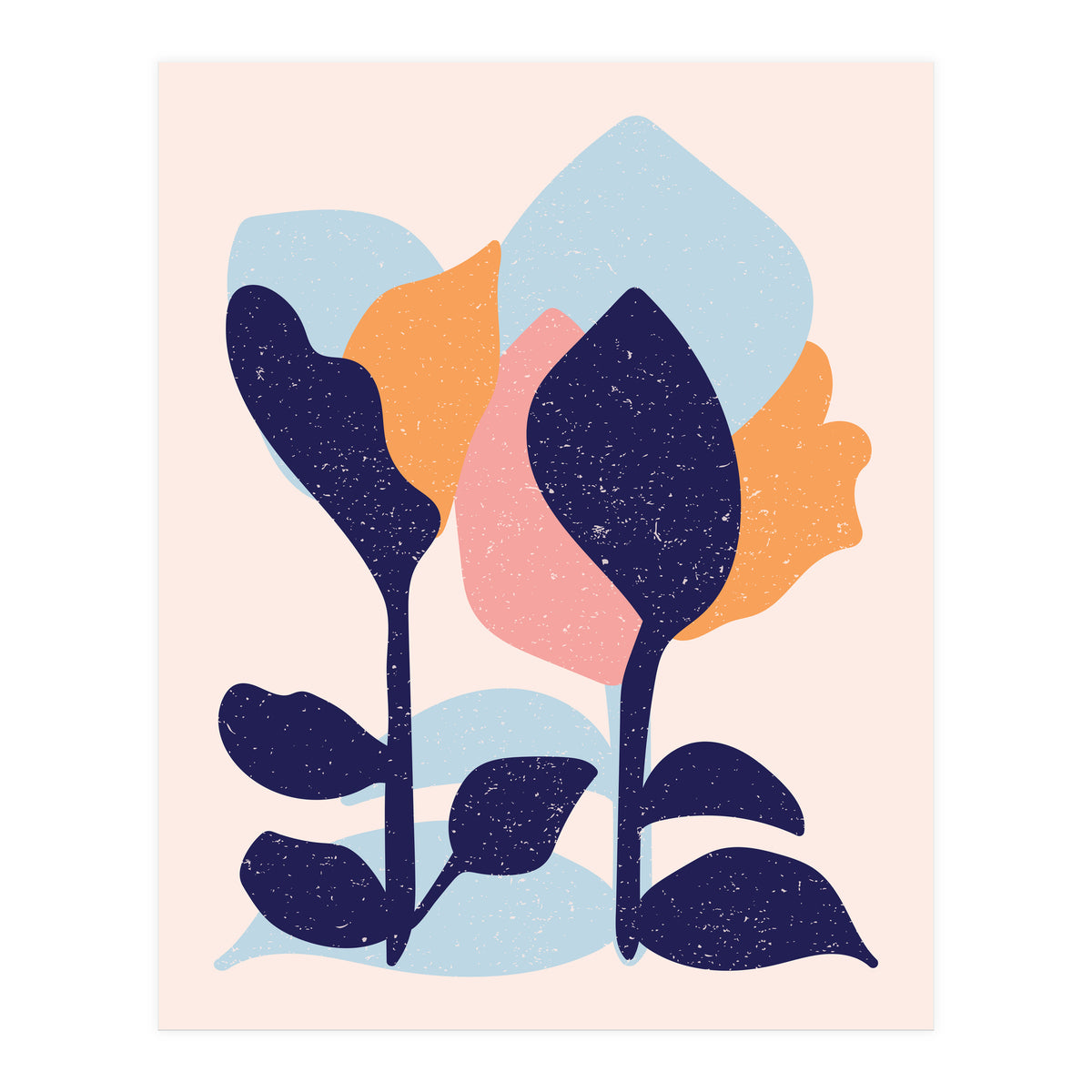 Spring Snow Abstract Art (Print Only)