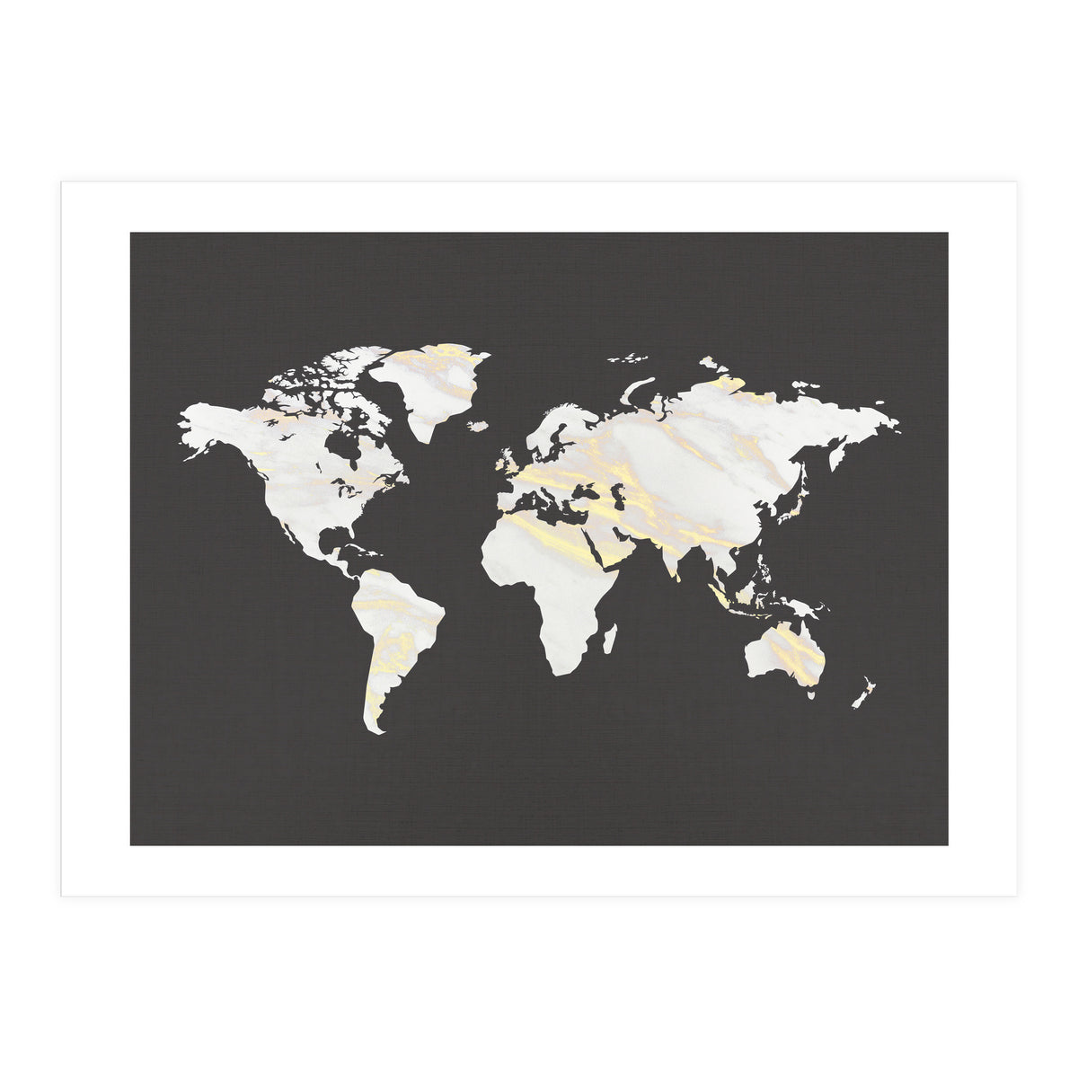 Marbel Gold World Map (Print Only)