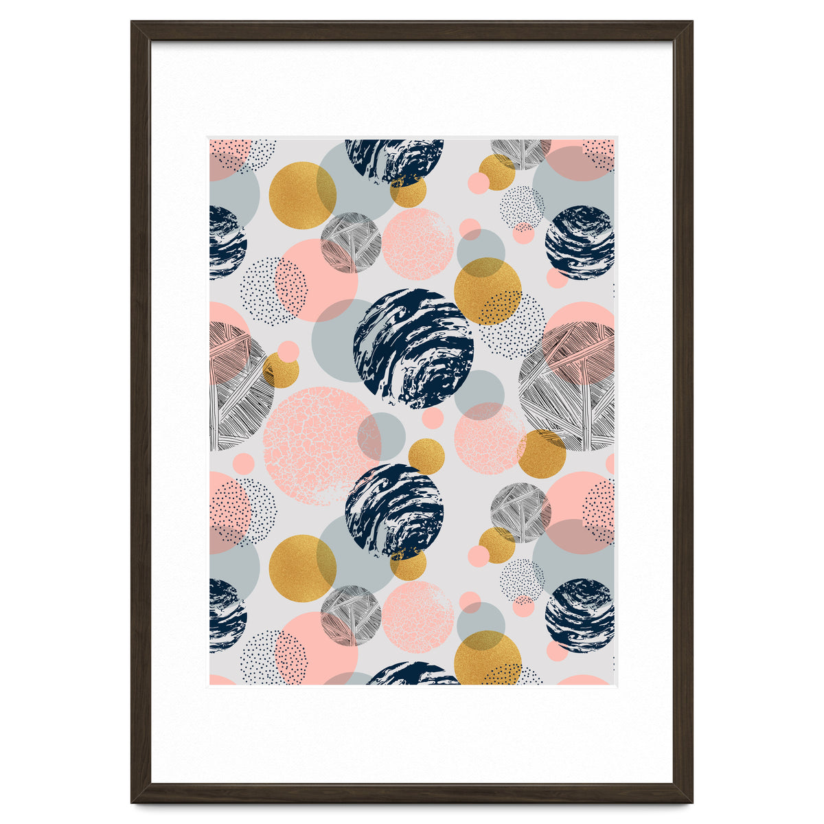 Pattern of abstract textured circles