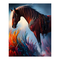 Elegant Prismatic Arabian Horse Digital Art (Print Only)
