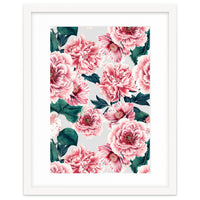 Pattern pink vintage peonies