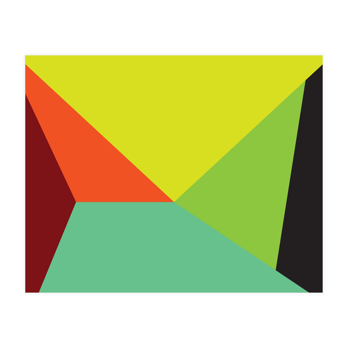 Geometric Shapes No. 31 -  yellow, orange & green (Print Only)