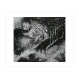 Black and White Forest in Clouds (Print Only) thumbnail