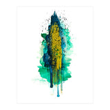 Abstract watercolour peacockgold (Print Only) thumbnail
