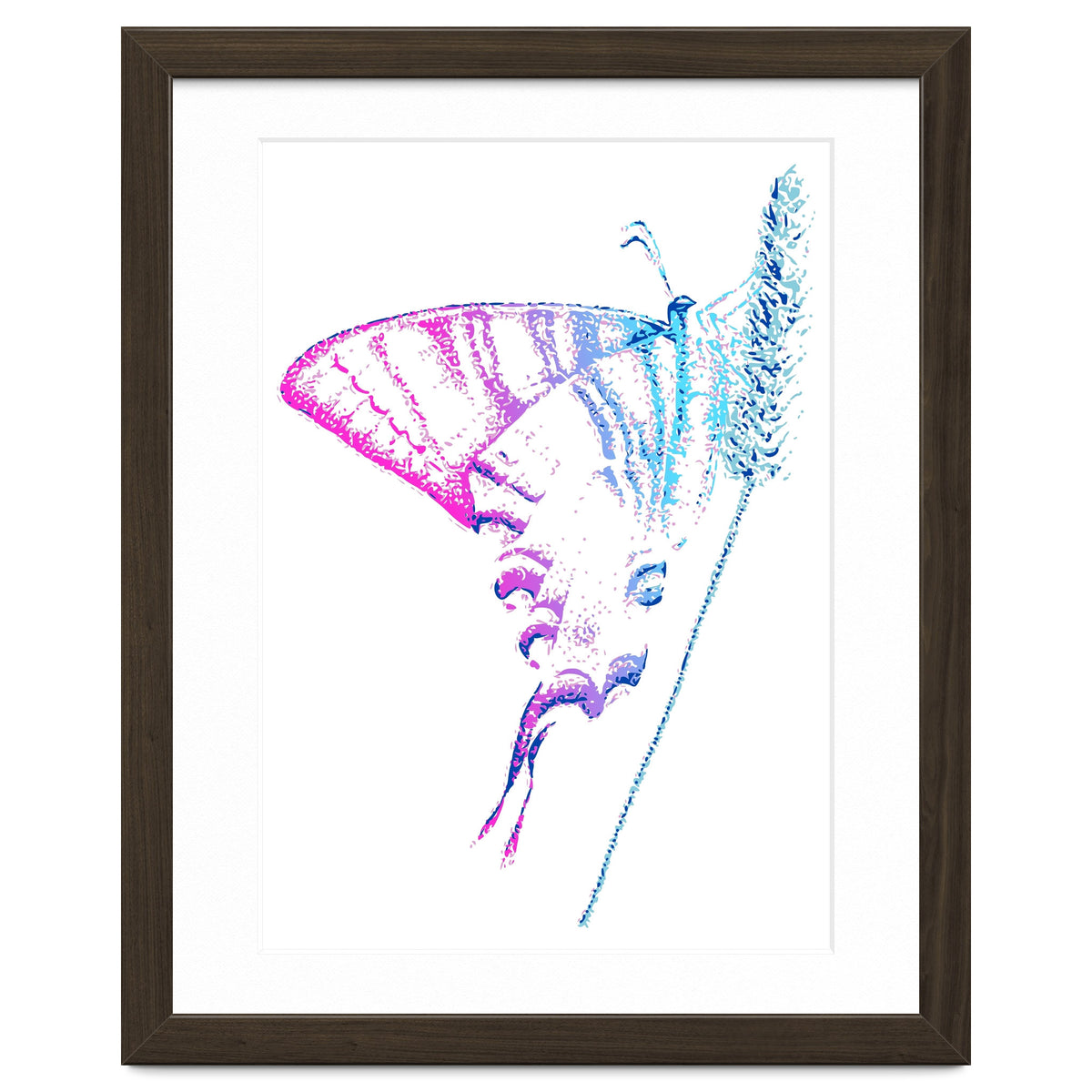 Swallowtail On Grass in Pinquoise