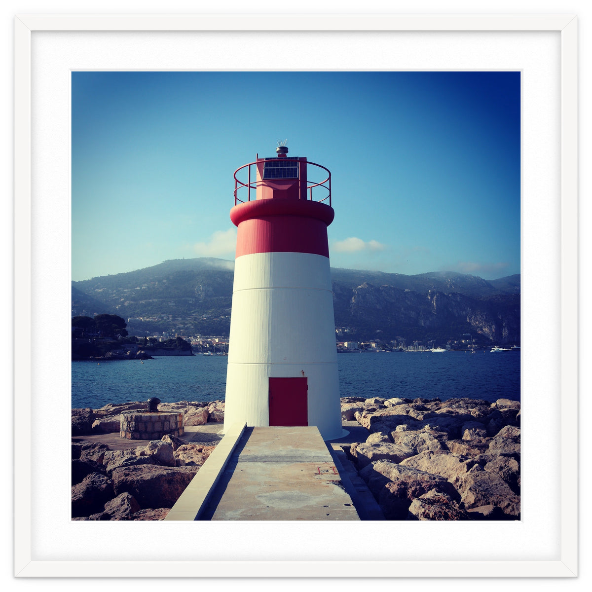 Red and white lighthouse