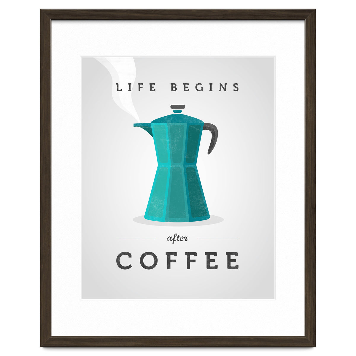 Life Begins After Coffee. Teal