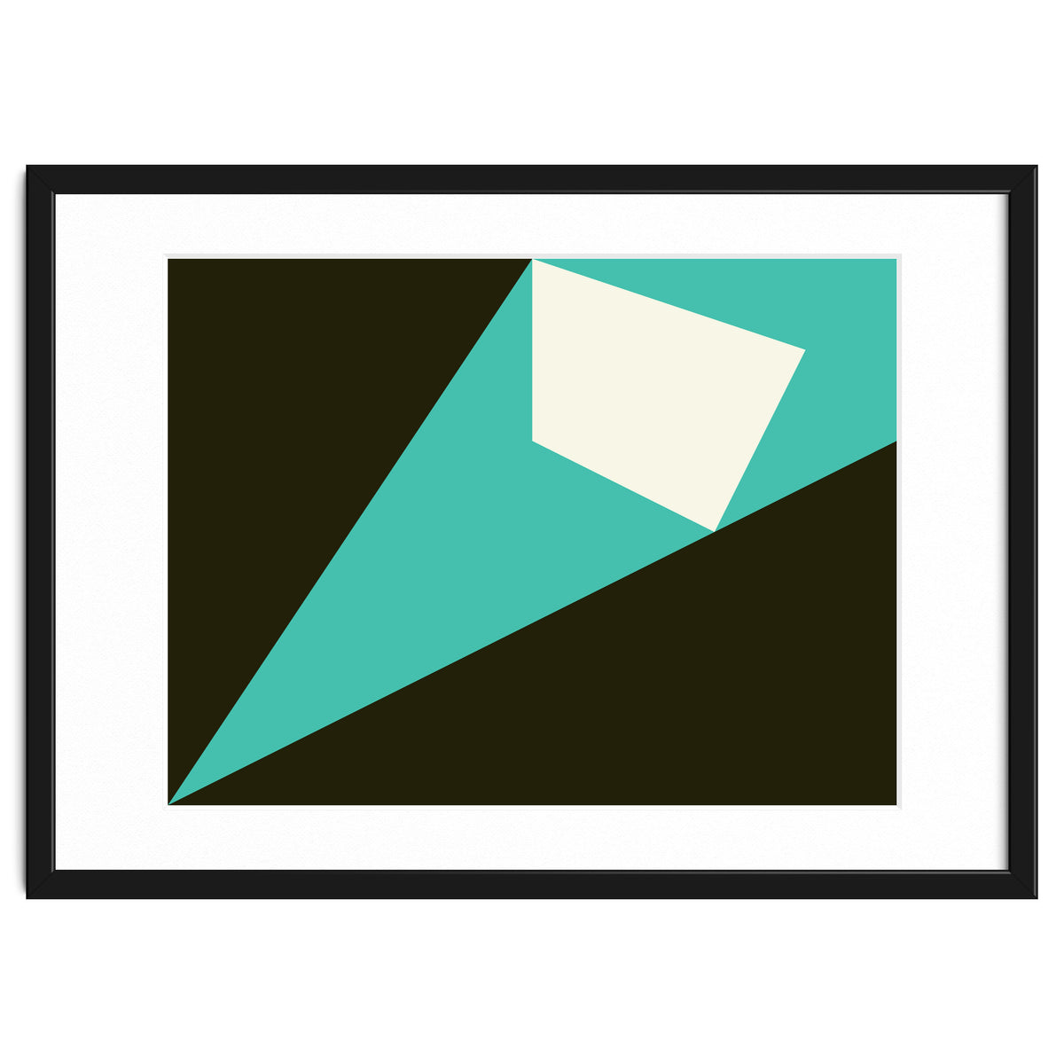 Geometric Shapes No. 72 - turquoise, white & black