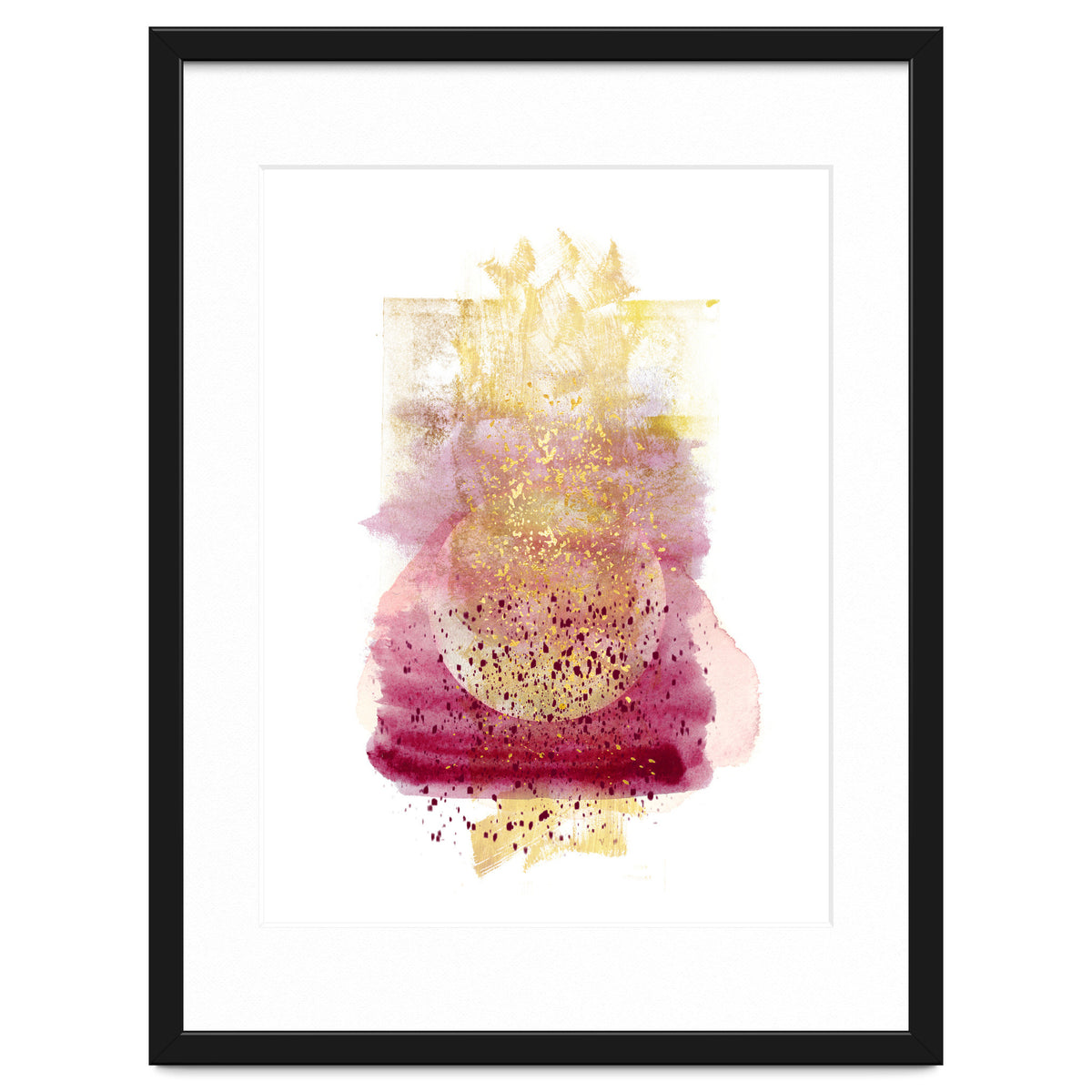 Abstract watercolour summer moon