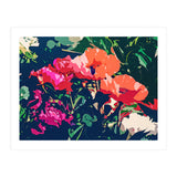 Where Darkness Blooms, Dark Floral Botanical Painting, Eclectic Blush Plants Garden Nature Flowers (Print Only) thumbnail