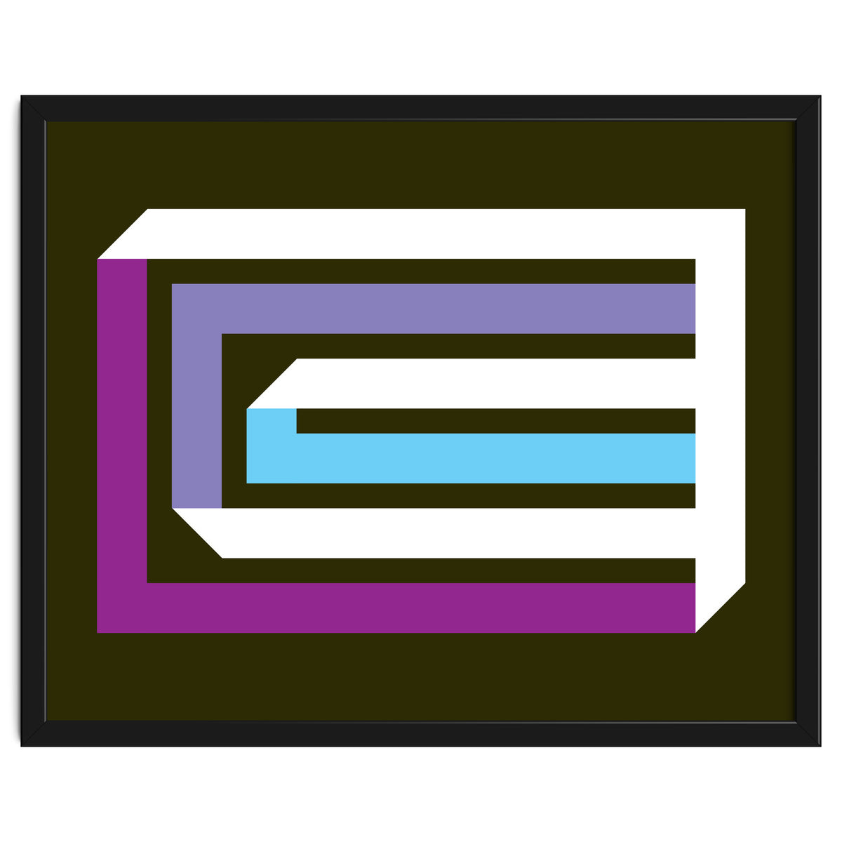 Geometric Shapes No. 35 -  brown, blue & lilac