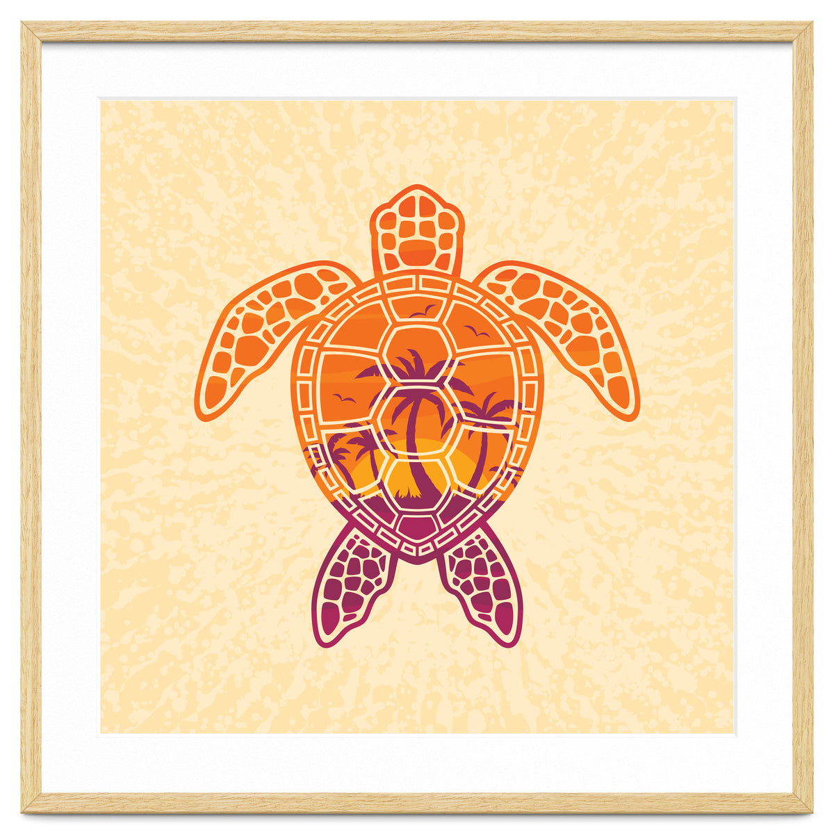 Tropical Sunset Sea Turtle Design