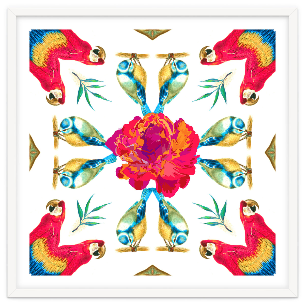 Tropical Scarlet Macaw Mandala