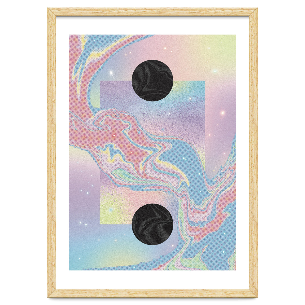Pink Pastel Space Planet Yin Yang