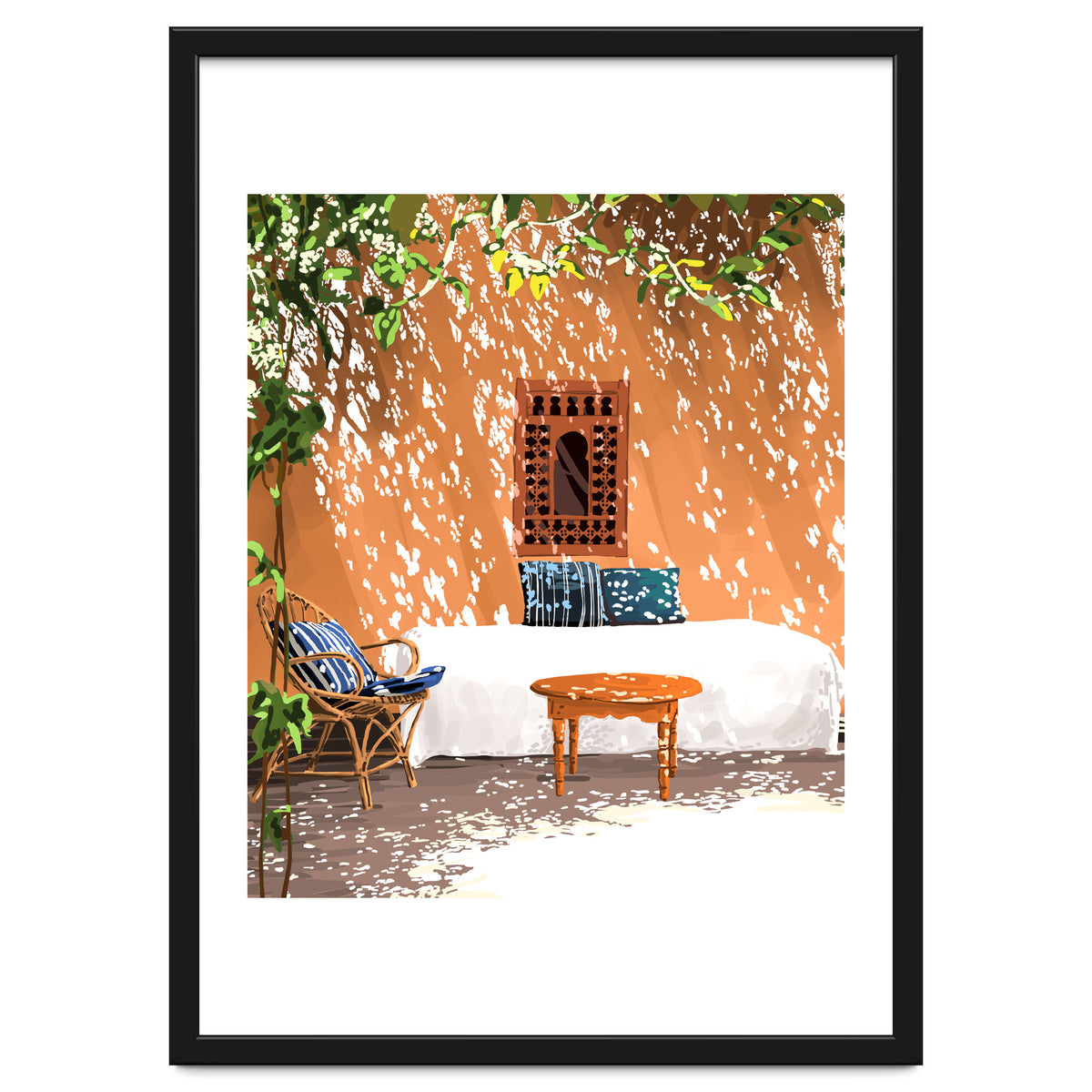 A Relaxed Afternoon | Tropical Summer Architecture | Buildings India Travel Bohemian Décor Painting