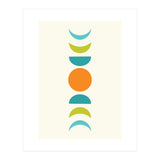 Abstract Moons Teal and Orange  (Print Only) thumbnail