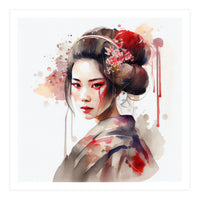 Watercolor Modern Geisha #2 (Print Only)