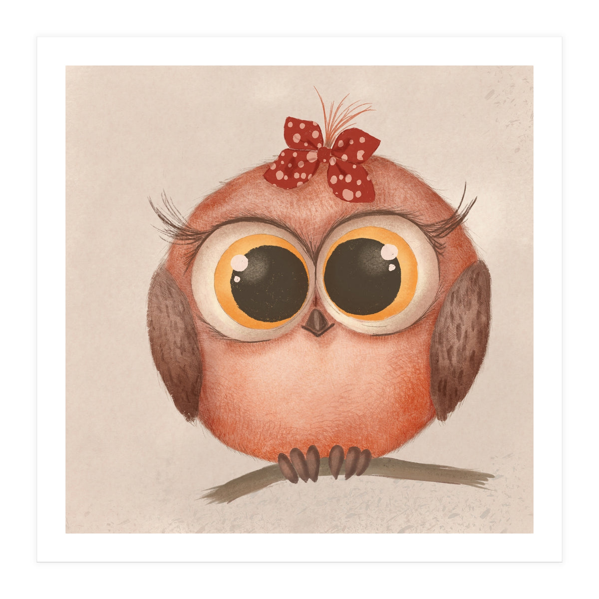 Woodland Nursery - Baby Owl Illustration (Print Only)