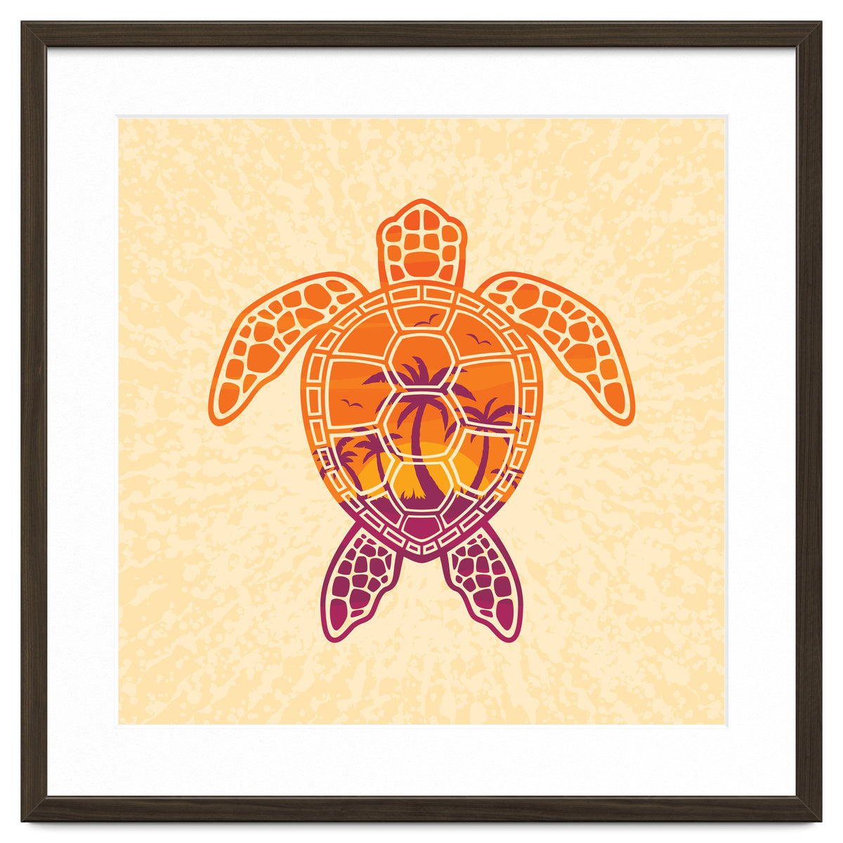 Tropical Sunset Sea Turtle Design