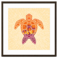 Tropical Sunset Sea Turtle Design