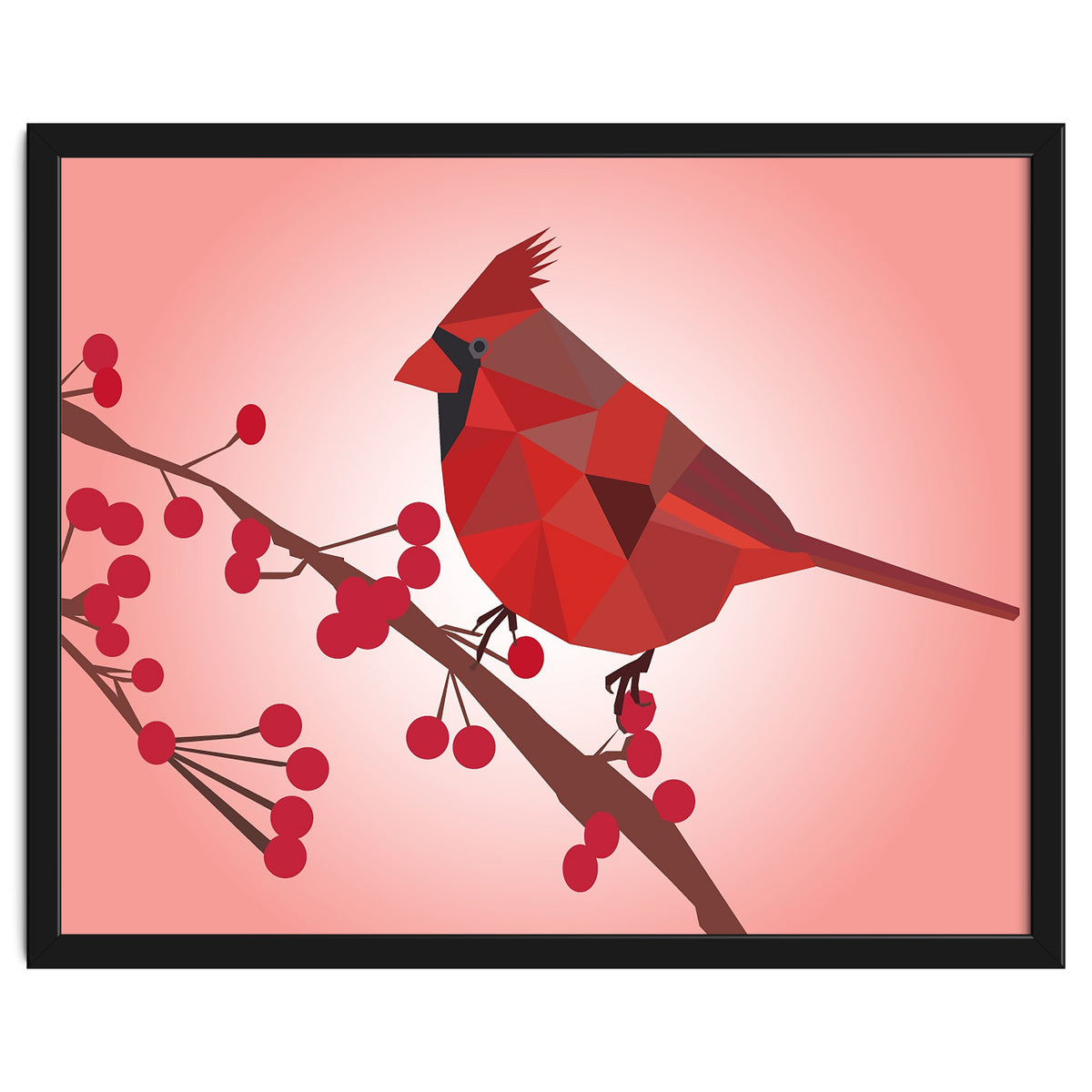 Northern Cardinal Bird Low Poly Art