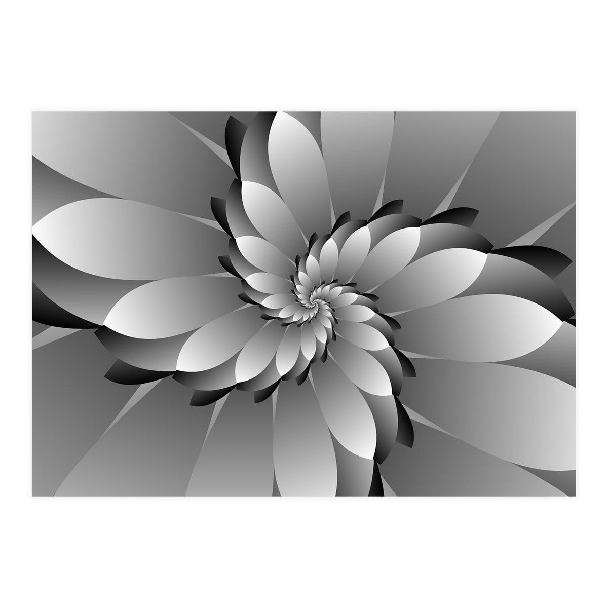 BLACK Floral 3D ART (Print Only)