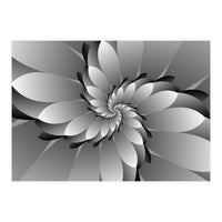 BLACK Floral 3D ART (Print Only)