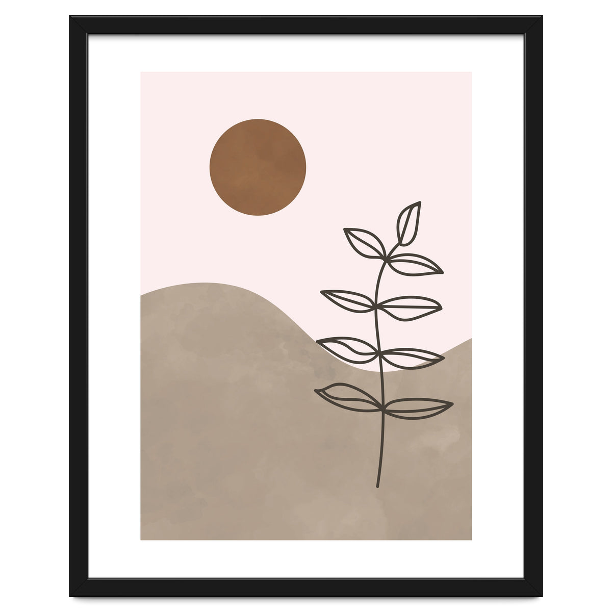 Sun Leaf Abstract Botanical Mid Century