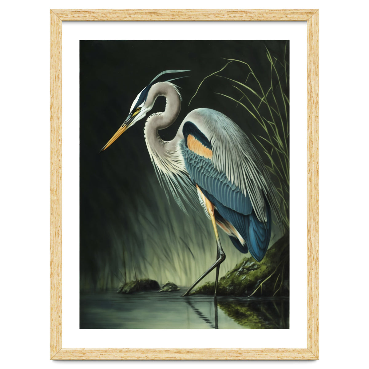 Heron Oil Painting