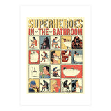 Superheroes in the Bathroom, funny Bathroom Humour (Print Only) thumbnail
