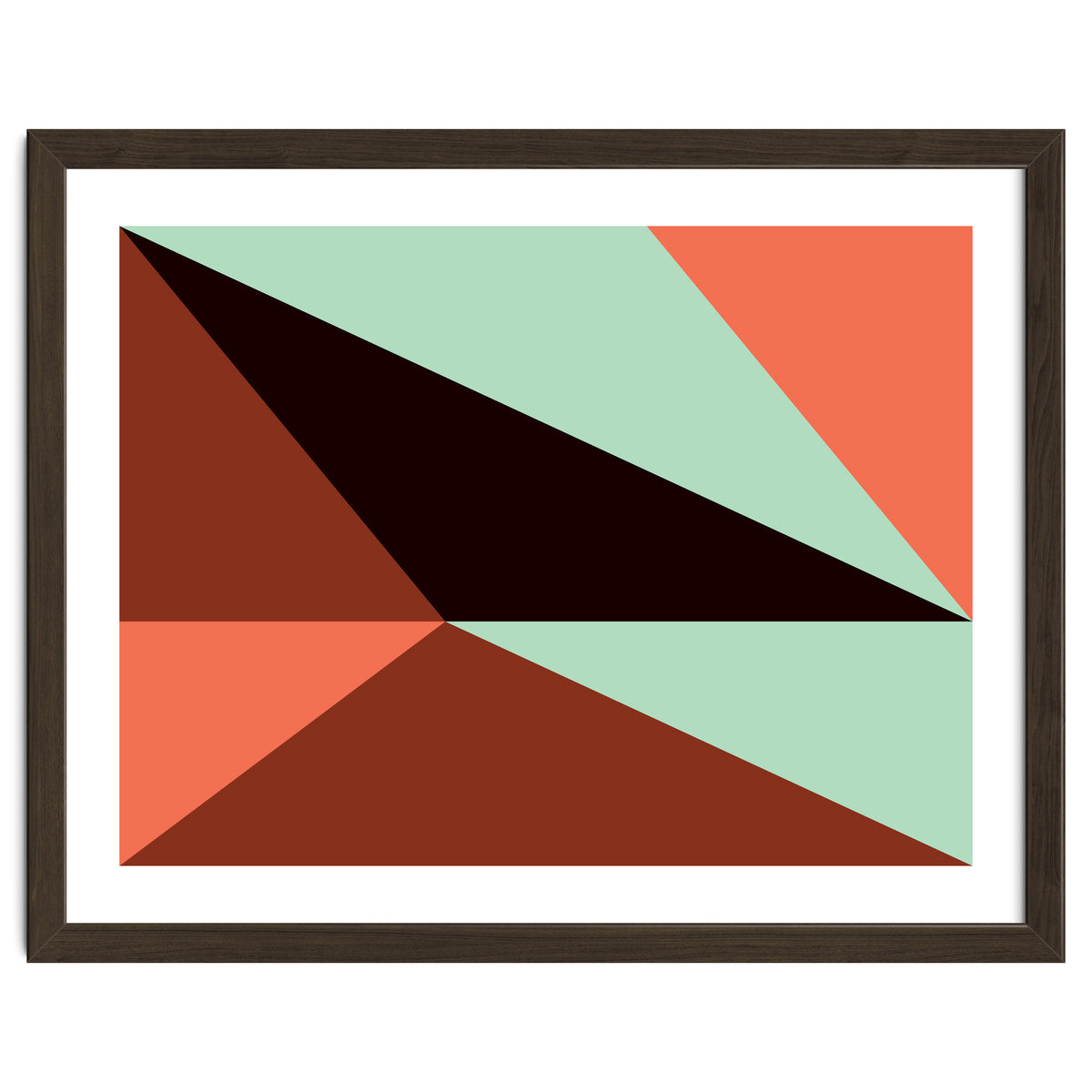 Geometric Shapes No. 17 - pink, brown, mint green & black