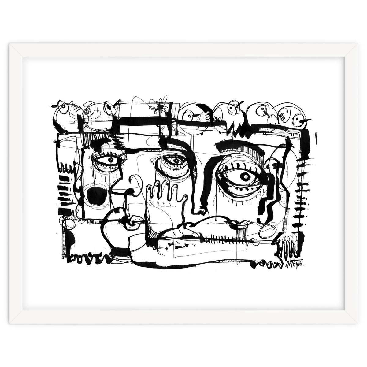 Birds on a Wire - b&w