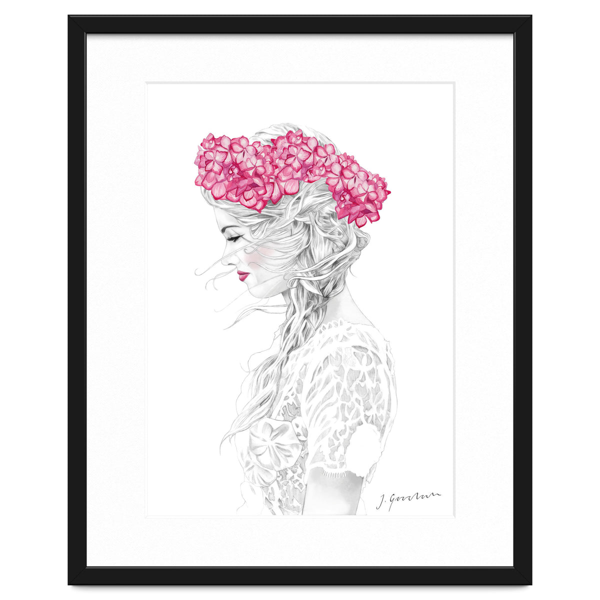 Pink Hydrangea Girl