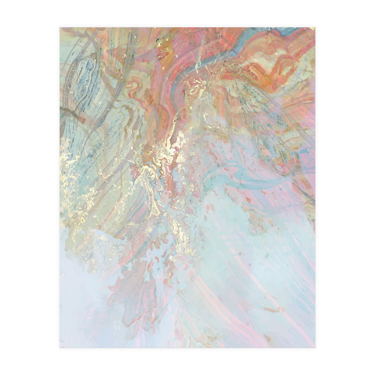 Marble Luxe, Abstract Nature Bohemian Texture, Blush Gold Scandanavian Pastel Neutral (Print Only)