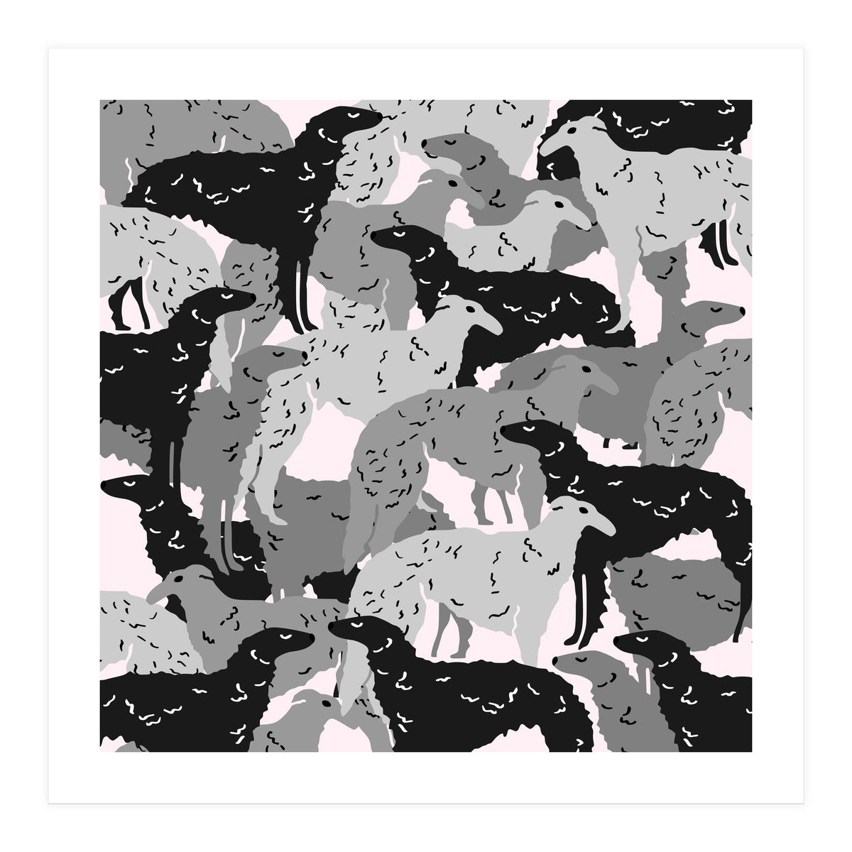 Borzoi dogs pattern (Print Only)