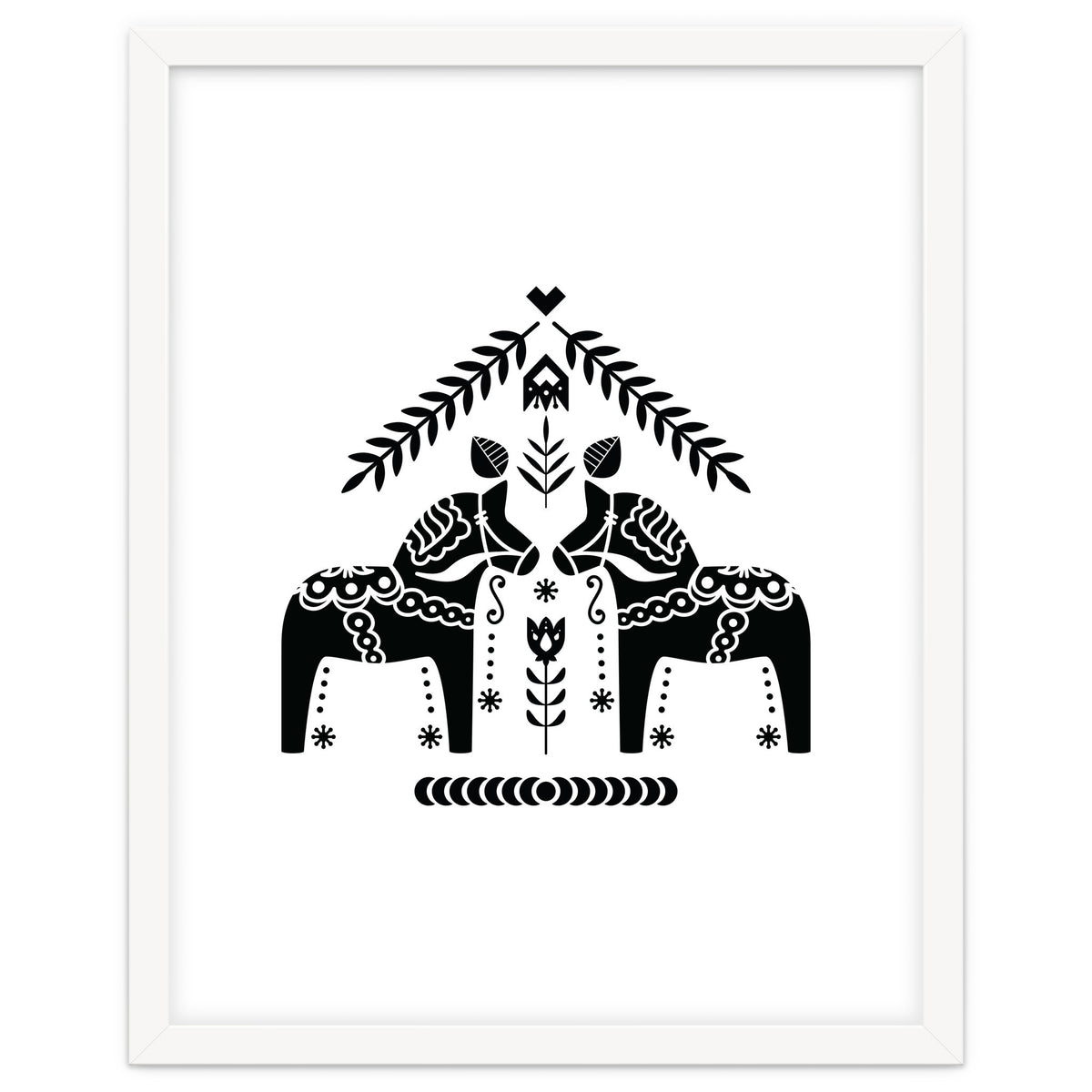 Swedish Dala Horse Folk Pattern