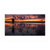 Sunset at Another Place - Sir Antony Gormley statues at Crosby Beach in Merseyside, England.  (Print Only) thumbnail