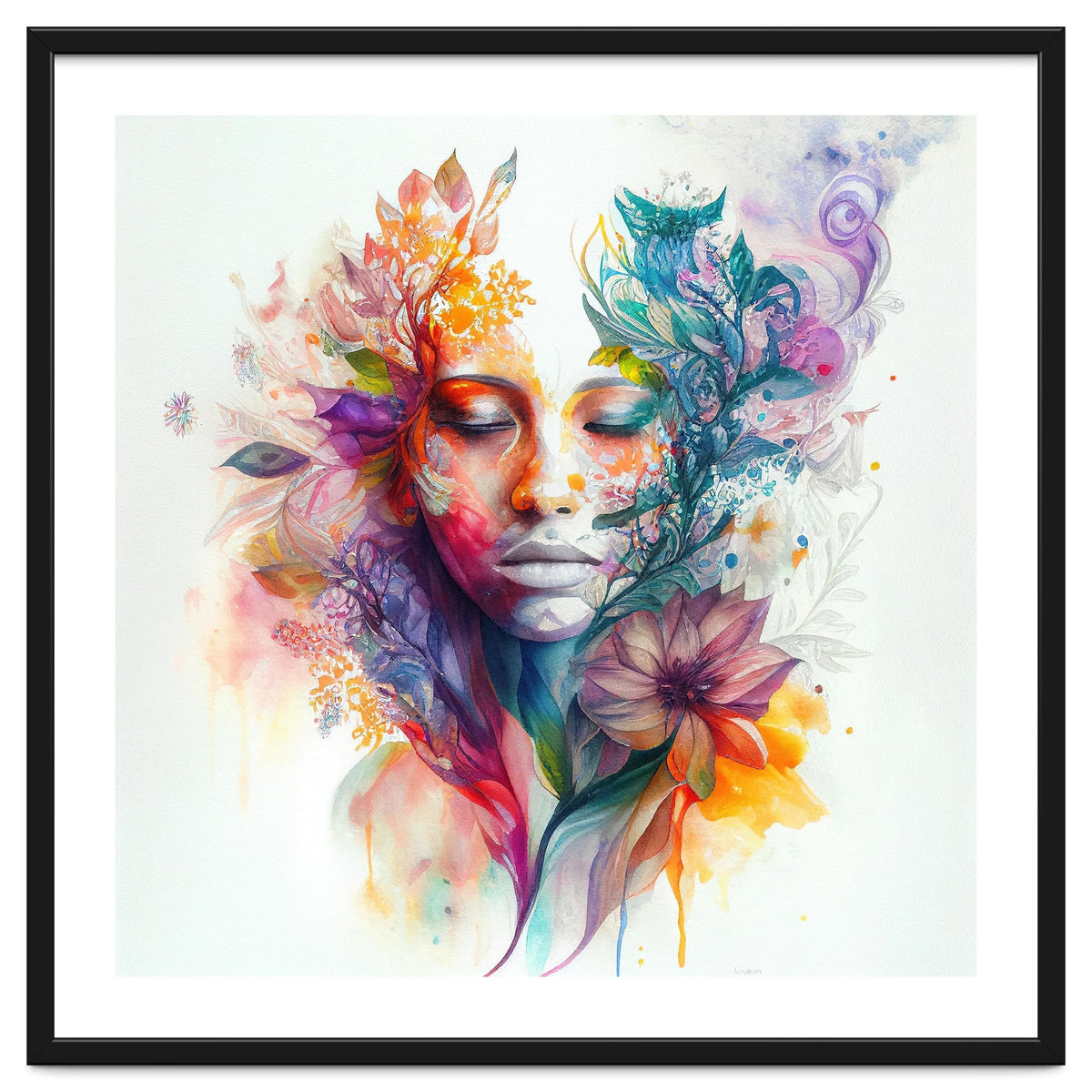 Watercolor Tropical Woman #15