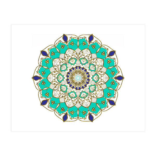 Blue and Gold Mandala (Print Only)