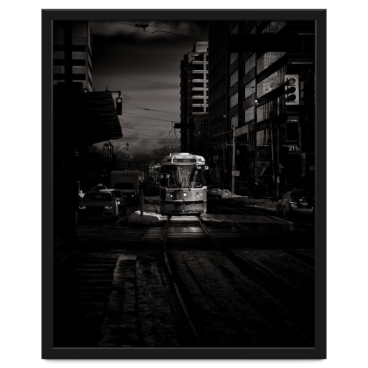 The 512 St. Clair Streetcar Toronto Canada Toned Version